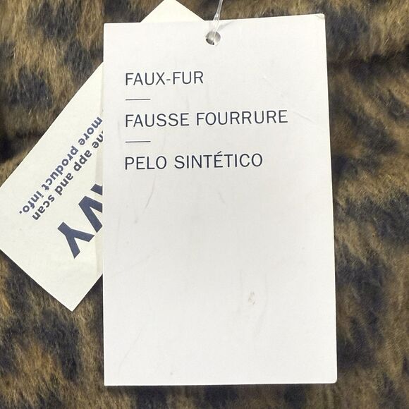 New Old Navy Leopard Print Long Line Coat 2X Textured Jacquard Tall Mob Wife - Picture 14 of 15